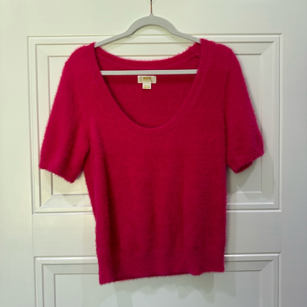 Maeve - Anthropologie hot pink fuzzy top